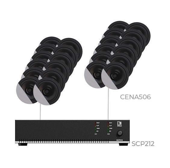 Фото Комплект стельової акустики Audac CANTO5.24I (24 x CENA506 + SCP212)