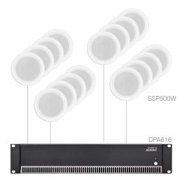 Комплект стельової акустики Audac PURRA4.16 (16x SSP500 + DPA616)