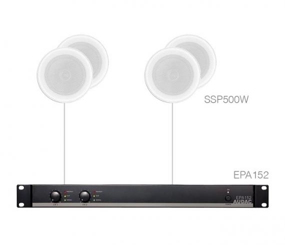 Фото Комплект стельової акустики Audac PURRA4.4E (4x SSP500 + EPA152)