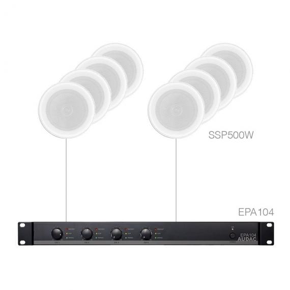 Фото Комплект стельової акустики Audac PURRA4.8E (8x SSP500 + EPA104)