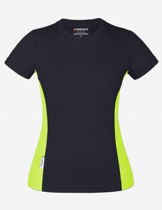 Футболка жіноча INSIGHT BROOKLYN SOFT STRETCH чорний/жовтий HI- VIZ - Фото 1