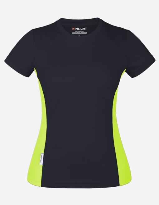 Футболка жіноча INSIGHT BROOKLYN SOFT STRETCH чорний/жовтий HI- VIZ - Фото 1