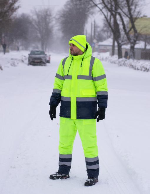 Куртка утепленная сигнальная INSIGHT WINTER FLASH желтая hi-viz/темно-синяя - Фото 3