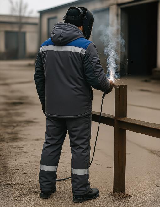 Куртка зварювальника утеплена INSIGHT FENIX WINTER 2.0 темно-сіра - Фото 4