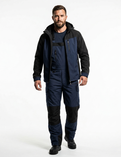 Напівкомбінезон робочий INSIGHT SAYMON темно-синій/чорний - Фото 3
