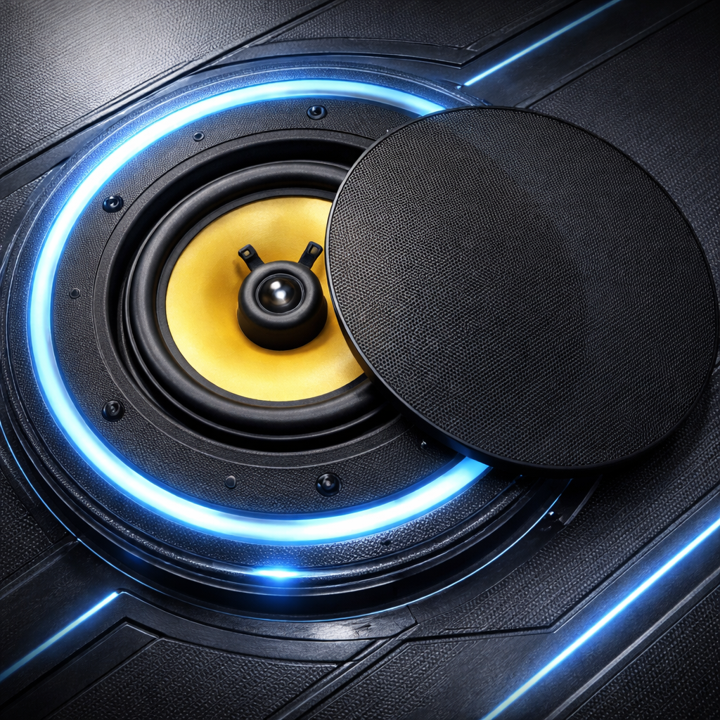 Поступление потолочных динамиков черного цвета.