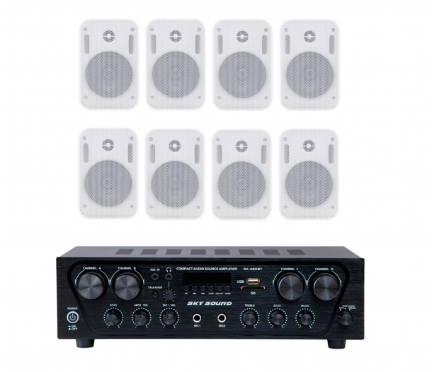 Фото Акустический комплект SKY SOUND SKW-4808PM WHITE L