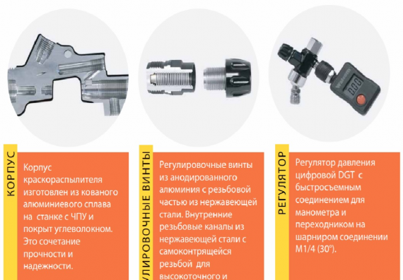 Фото WALCOM GENESI CARBONIO 360 HTE LIGHT BASE 1.2 / 1.3 / 1.4 мм  с  цифровым манометром
