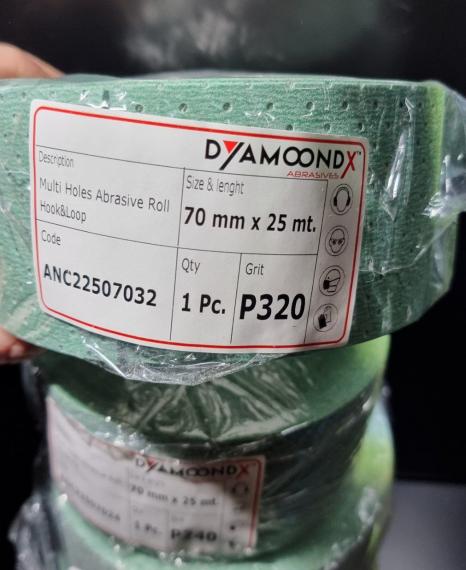 Фото DYAMOONDX P80 полоси шліфувальні мультіотворні 70мм*1м