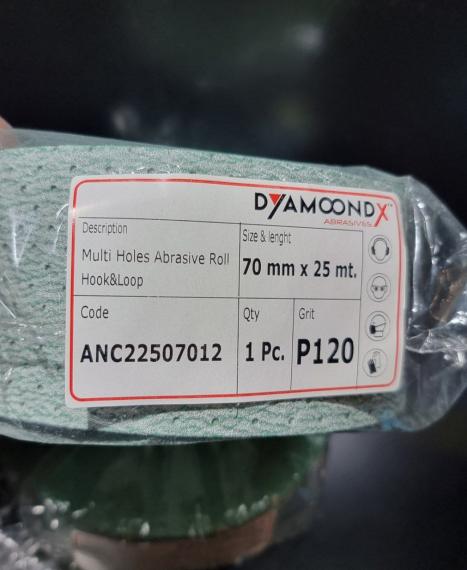 Фото DYAMOONDX P80 полоси шліфувальні мультіотворні 70мм*1м