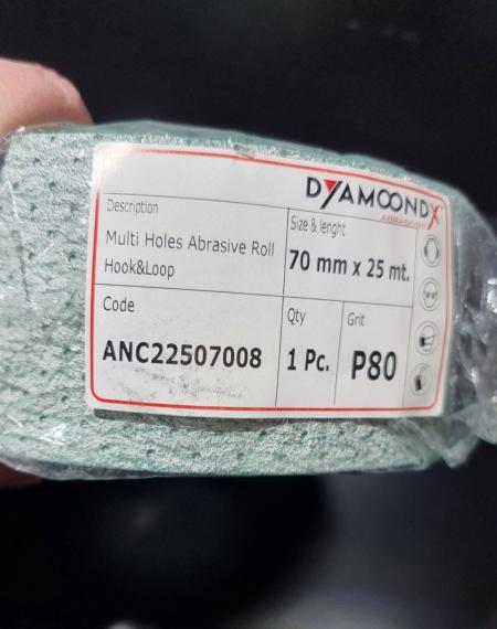 Фото DYAMOONDX P80 полоси шліфувальні мультіотворні 70мм*1м