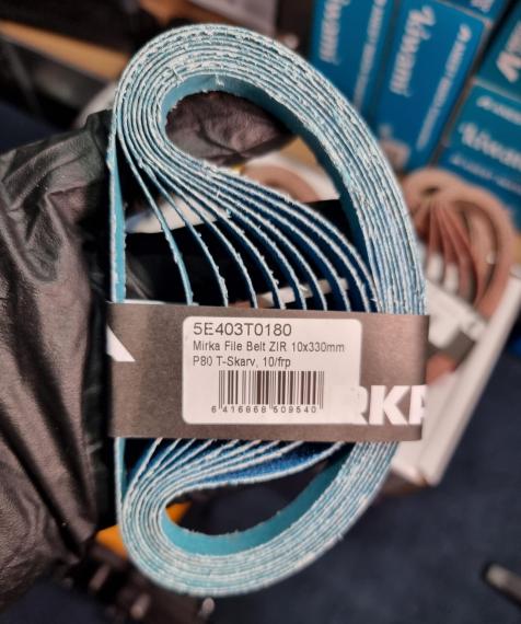 Фото MIRKA FILE BELT ZIR P40 10 mm x 330 mm ленты к ленточной пневматической машинке  (5шт в упаковке )