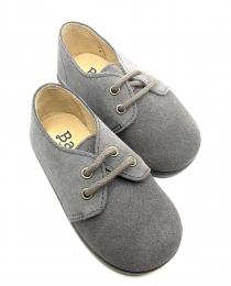 Blucher de cordones en serraje gris BATILAS